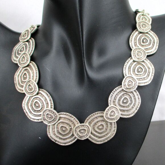 Vintage SERAGLIO Necklace Egyptian Arabic Faux Coin Chain Circle Links Jewelry - Picture 1 of 7